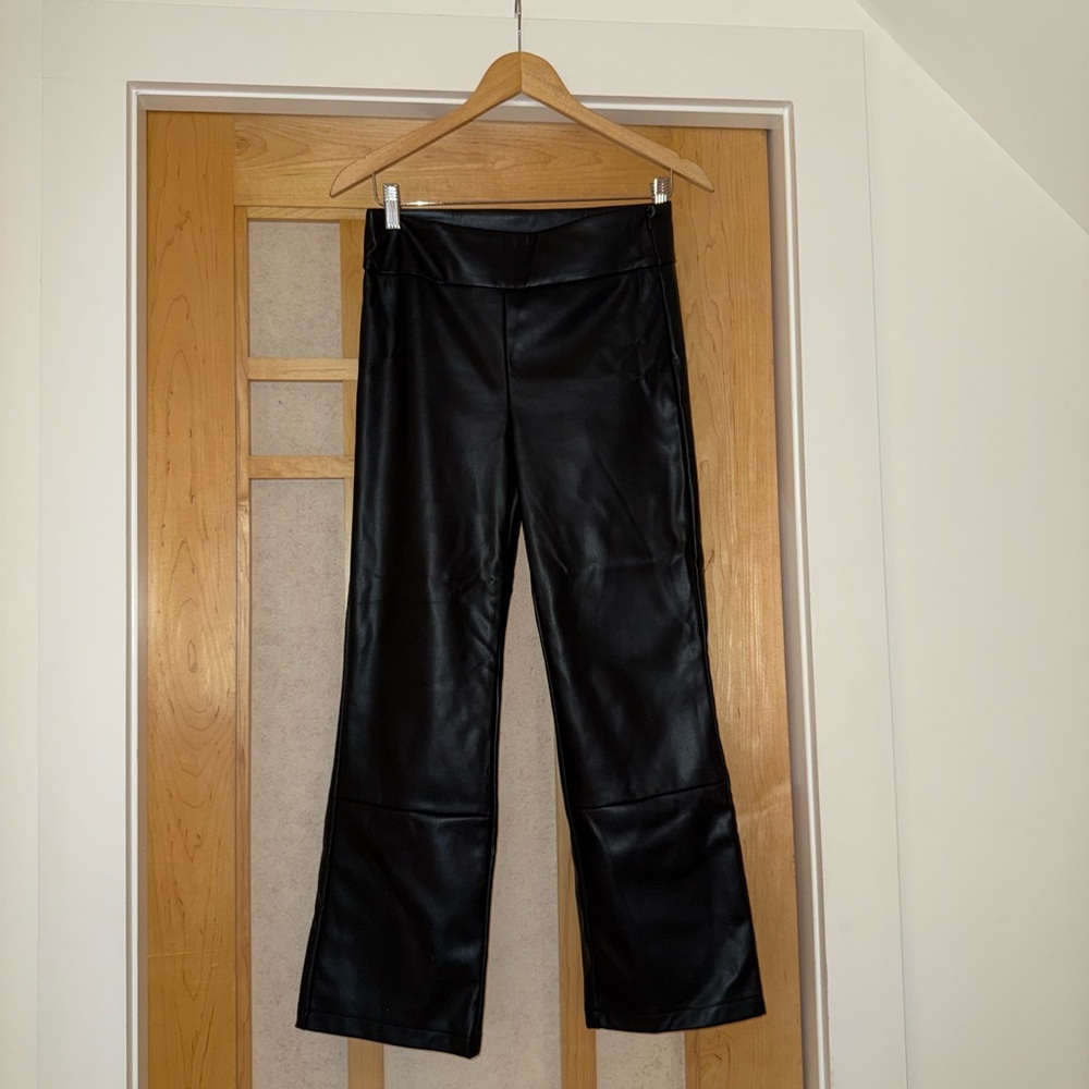 Leather Steve Madden Black Boot Cut Pants